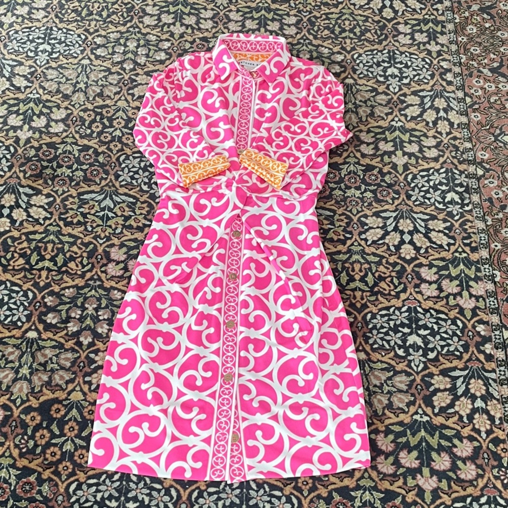 Gretchen Scott Twist and Shout Dress in the Heaven's Gate Arabesque pattern